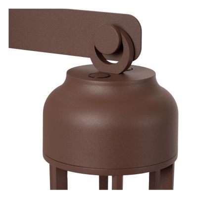 Lucide WELLS - Rechargeable Wall light Indoor/Outdoor - Battery pack - Ø 10 cm - LED Dim. - CCT - 1x5W 2700K/4000K - IP54 - Rust Brown